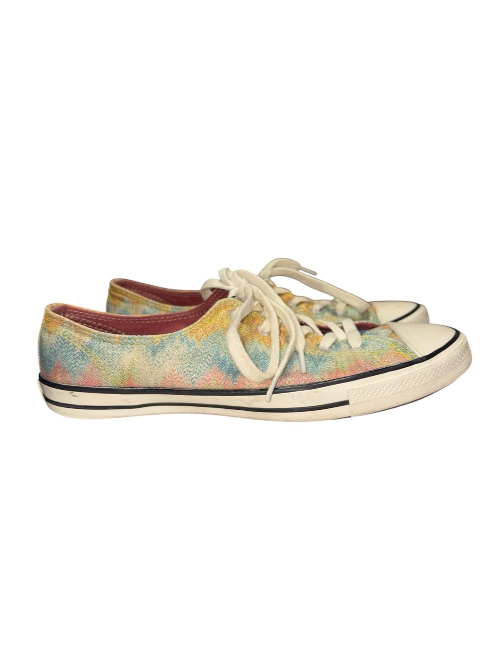 Converse All Star X Missioni Multi-Color Low Top Sneakers Rainbow Glitter Size 6 - Picture 3 of 10